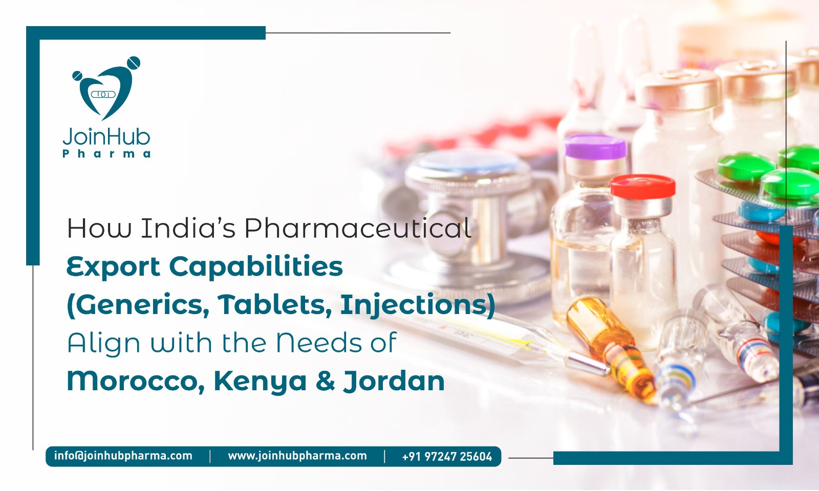 How India’s Pharmaceutical Export Capabilities (Generics, Tablets, Injections) Align with the Needs of Morocco, Kenya & Jordan